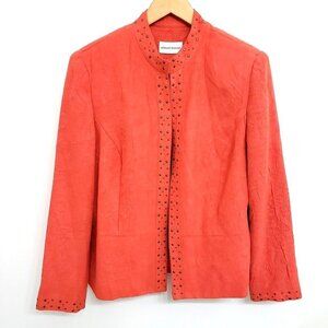 Alfred Dunner Orange Studded Lined Jacket Sz 10